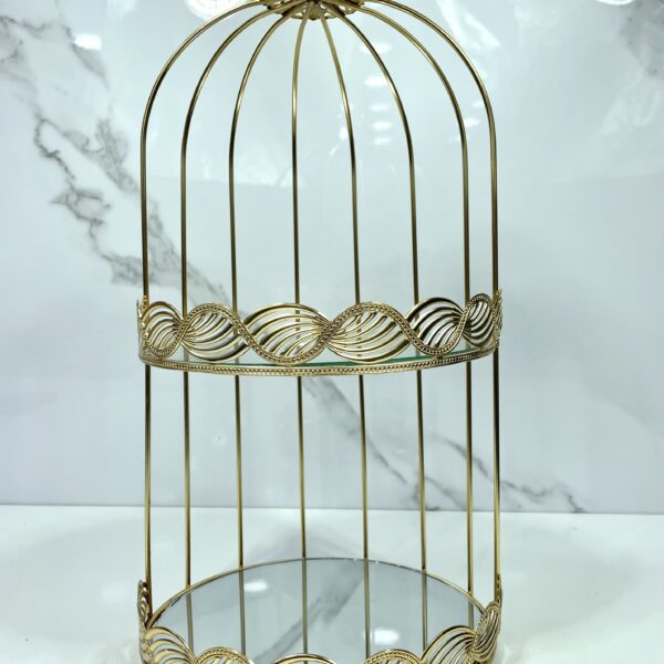 porte gateaux 2et cage dore