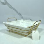 panier a pain metal dore سلة
