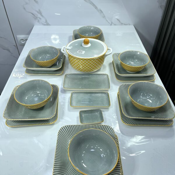 service de table mosaïque jaune 24pcs سارفيس طابل