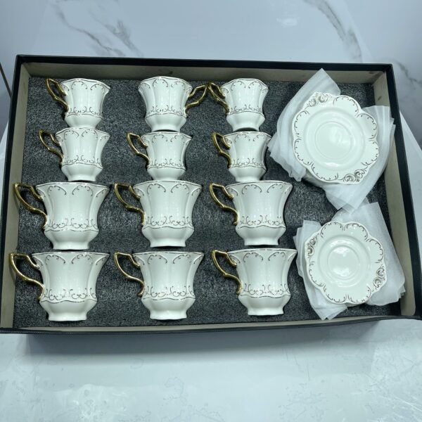 tasse sous tasse a café 24 pcs céramique  سرفيس قهوة حليب