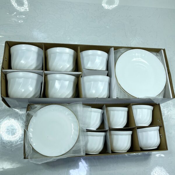 tasse sous tasse a cafe arcopal dore 24pcs سرفيس قهوة حليب