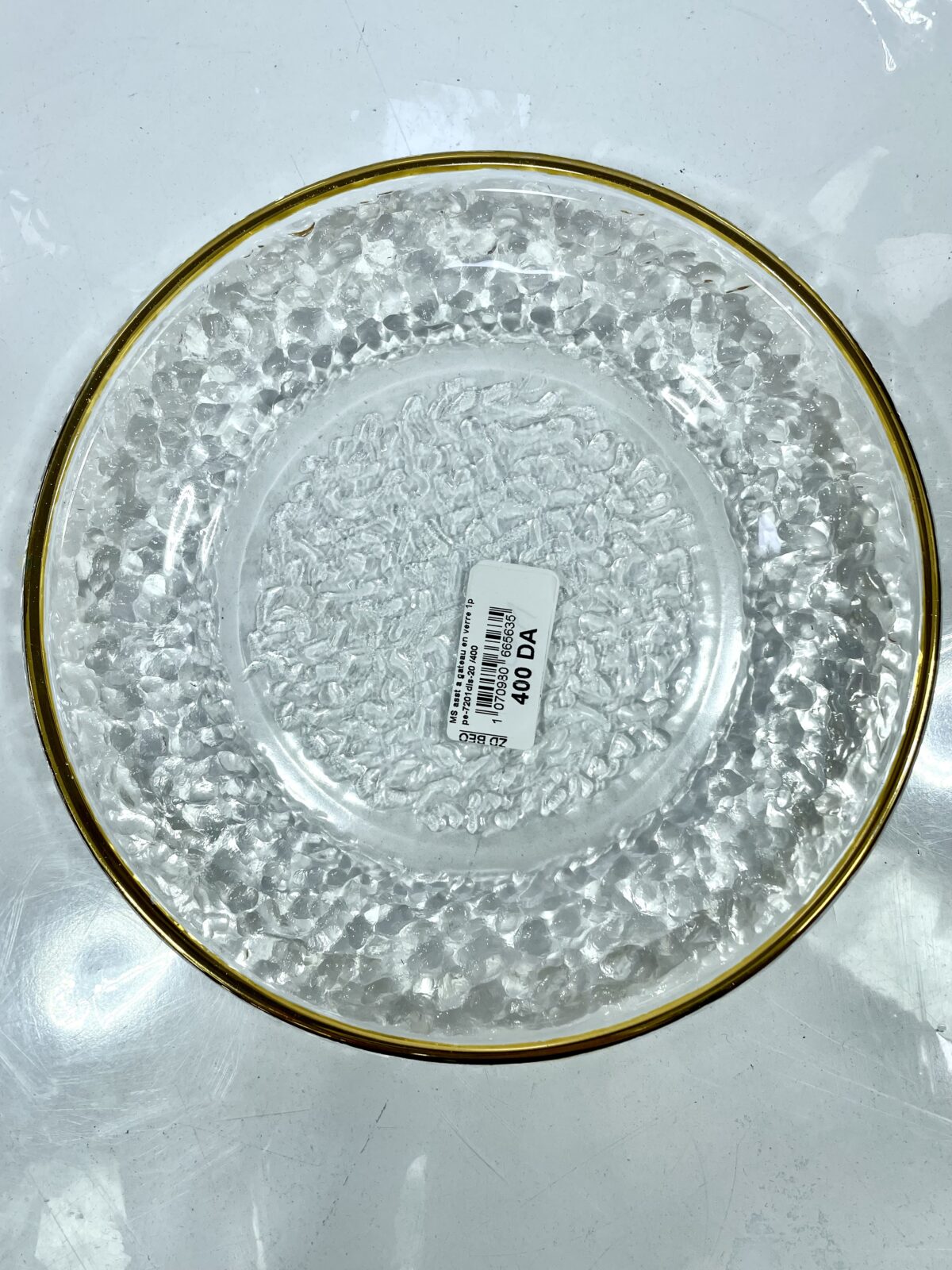 ⁦Assiette a gâteaux en verre 1p pe7201 dls-20 طبسي حلويات⁩ - الصورة ⁦5⁩