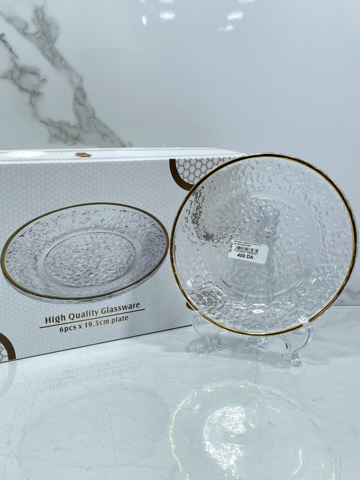 ⁦Assiette a gâteaux en verre 1p pe7201 dls-20 طبسي حلويات⁩ - الصورة ⁦3⁩