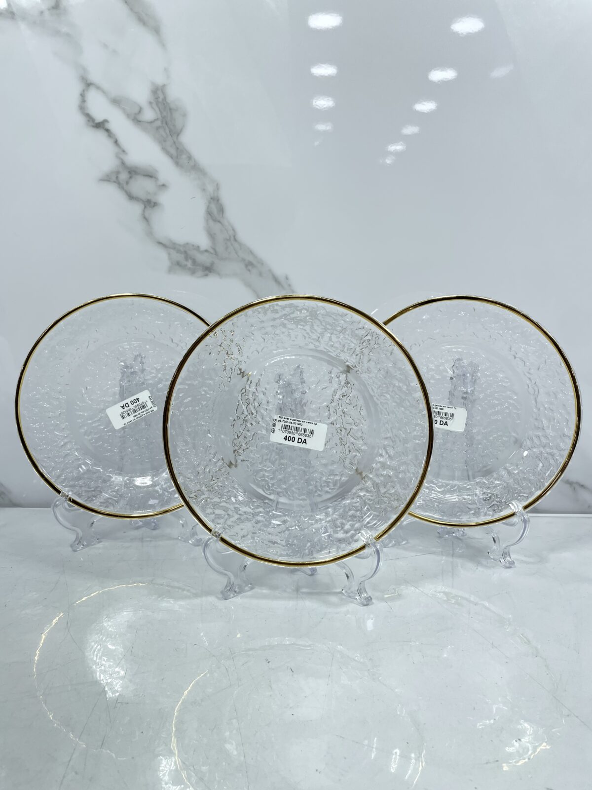⁦Assiette a gâteaux en verre 1p pe7201 dls-20 طبسي حلويات⁩ - الصورة ⁦2⁩