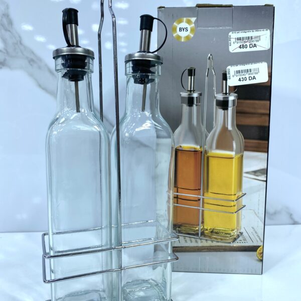 ensemble vinaigrette en verre 3pcs