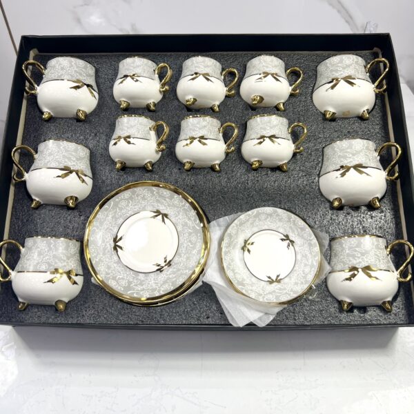 tasse sous tasse a café 24 pcs céramique  سرفيس قهوة حليب