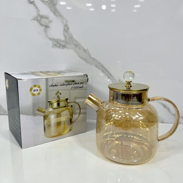 théière en verre miel