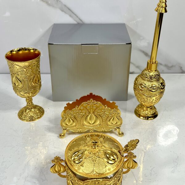série sucrier métal dore 4pcs b23-103 سيري سكرية