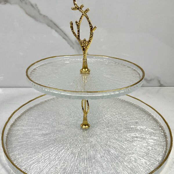 porte gâteaux 2etage transparent sn3321 حامل حلوى