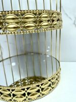 Porte gâteaux miroir dore 2etage حاملة الحلوى – Image 2