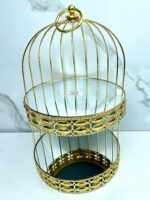 Porte gâteaux miroir dore 2etage حاملة الحلوى