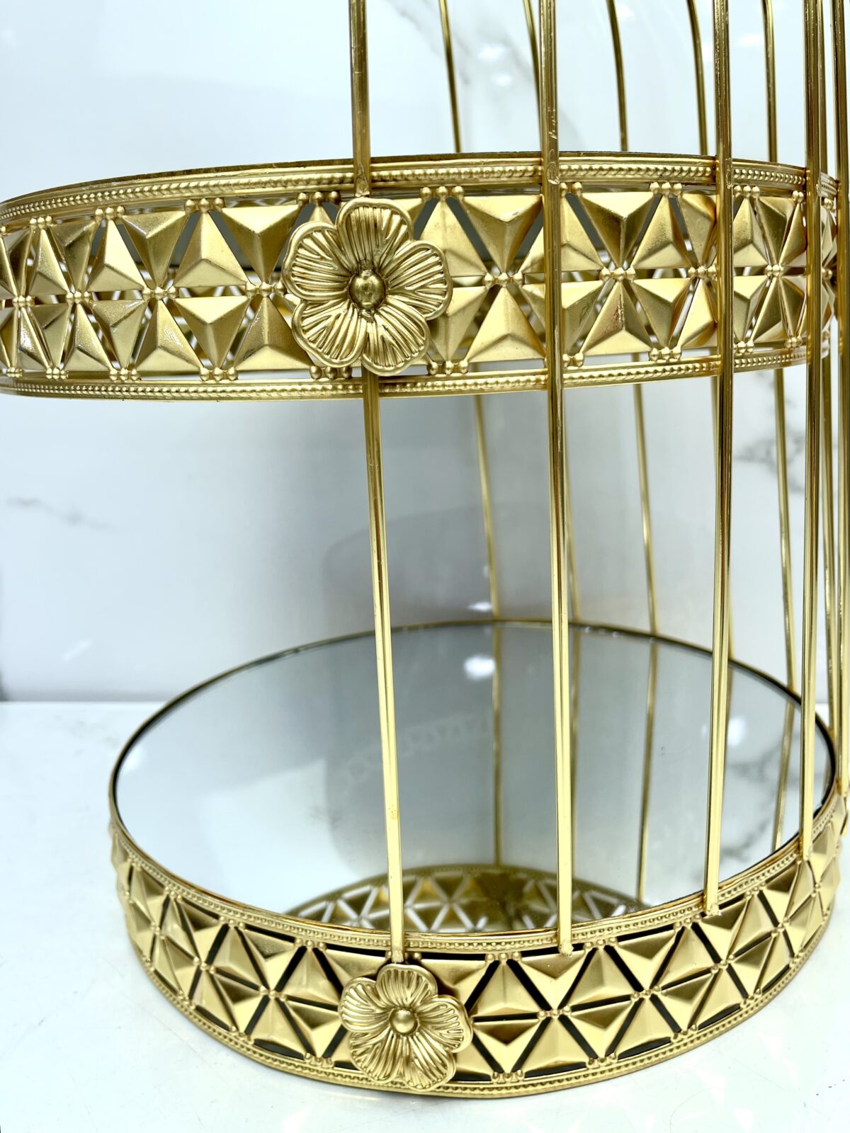Porte gâteaux miroir 2etage حاملة الحلوى – Image 3