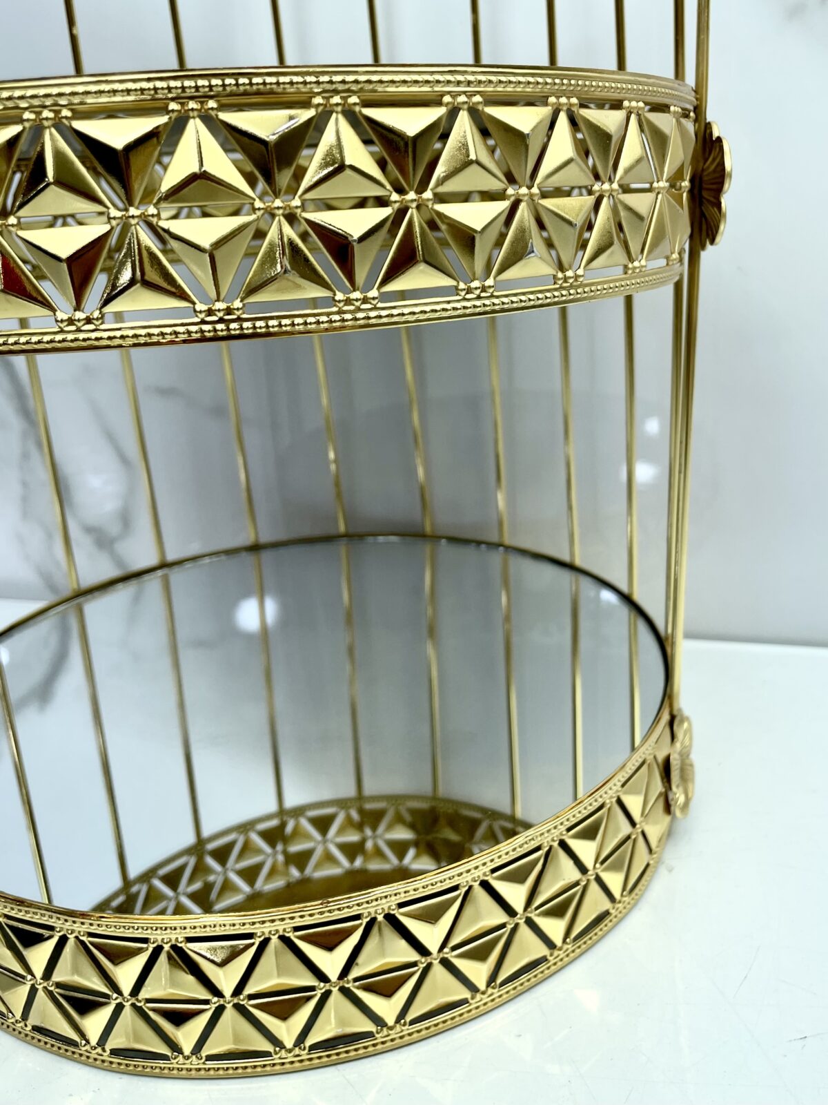 Porte gâteaux miroir 2etage حاملة الحلوى – Image 2