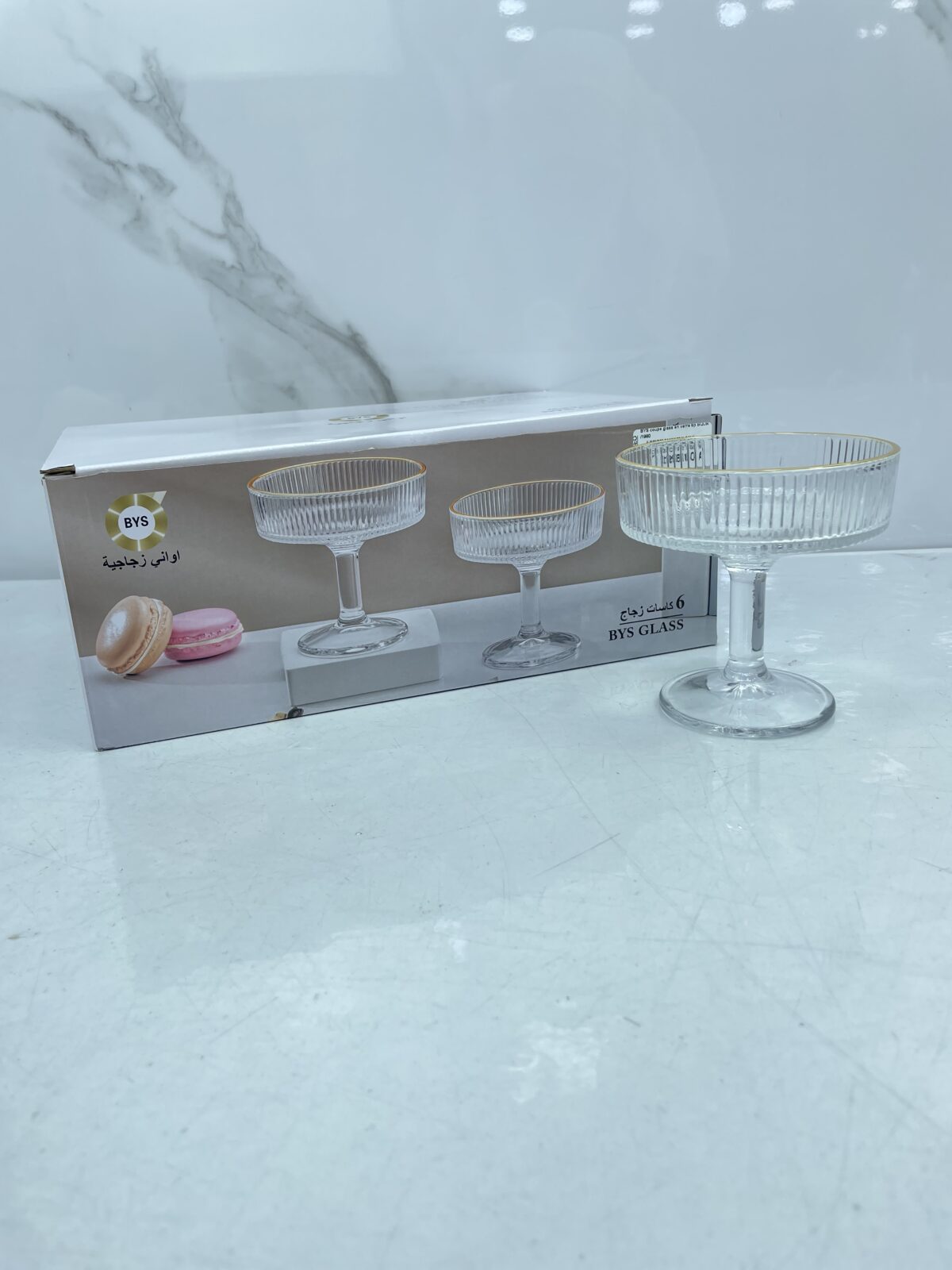 Coupe glasse en verre 6Pcs BQL50- كؤوس المثلجات – Image 1