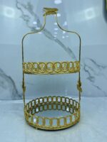 Porte gâteau 2etage dore papillon حاملة الحلوى