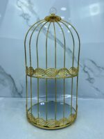 Porte gâteau cage 2etage dore  حاملة الحلوى