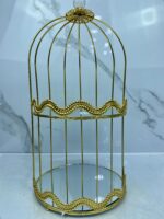 Porte gâteau cage 2etage dore  حاملة الحلوى – Image 2
