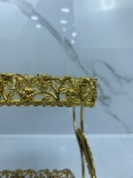 Porte gâteau 2etage dore carre حاملة الحلوى – Image 3