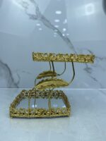 Porte gâteau 2etage dore carre حاملة الحلوى – Image 2