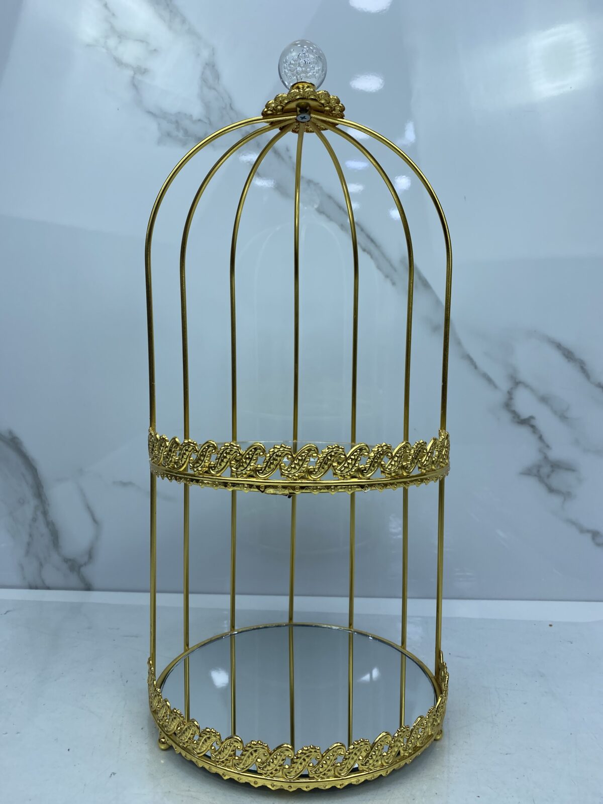 Porte gâteau 2etage dore حامل الحلوى – Image 1