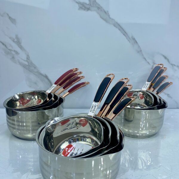 série casserole inox bronze + silic 18/10 4pcs سيري كاسرونة