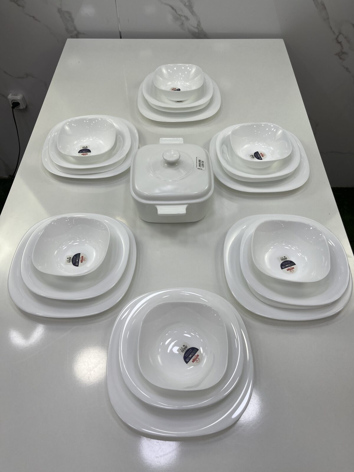 ⁦Service de table carine blanc simple 26pcs⁩ - الصورة ⁦1⁩