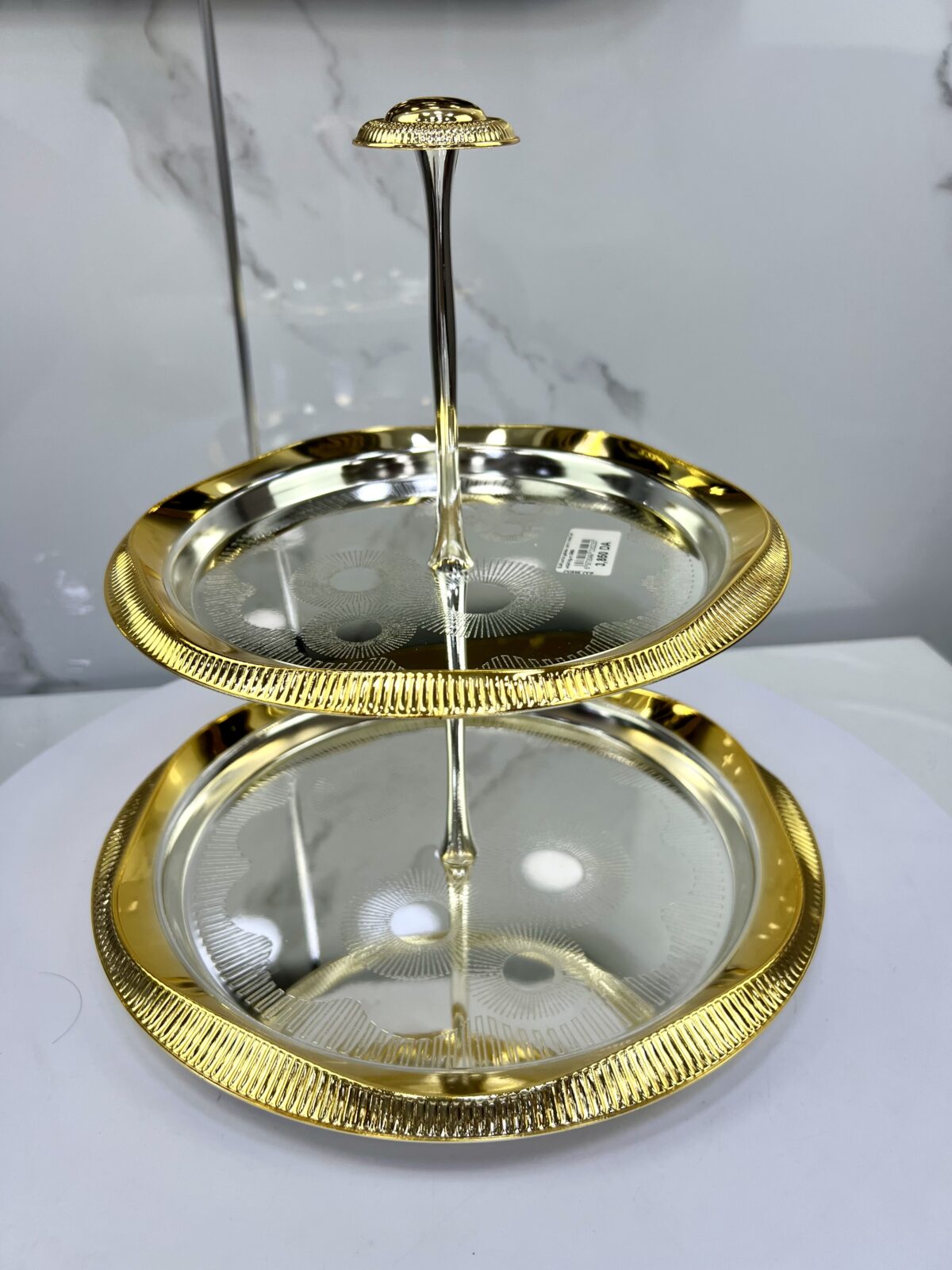 Porte gateau metal 2etage UM2414G-M حاملة الحلوى – Image 1