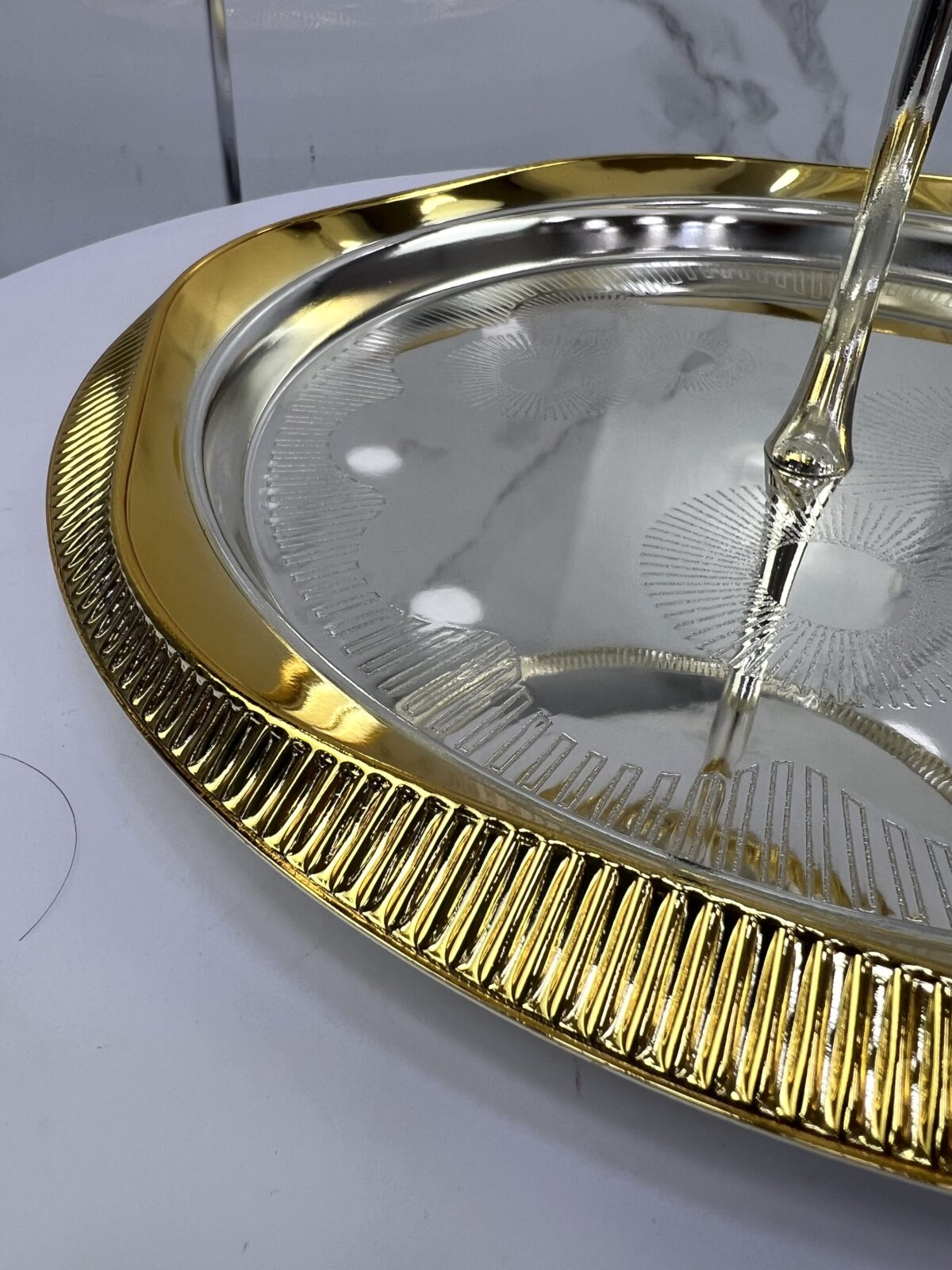 Porte gateau metal 2etage UM2414G-M حاملة الحلوى – Image 3