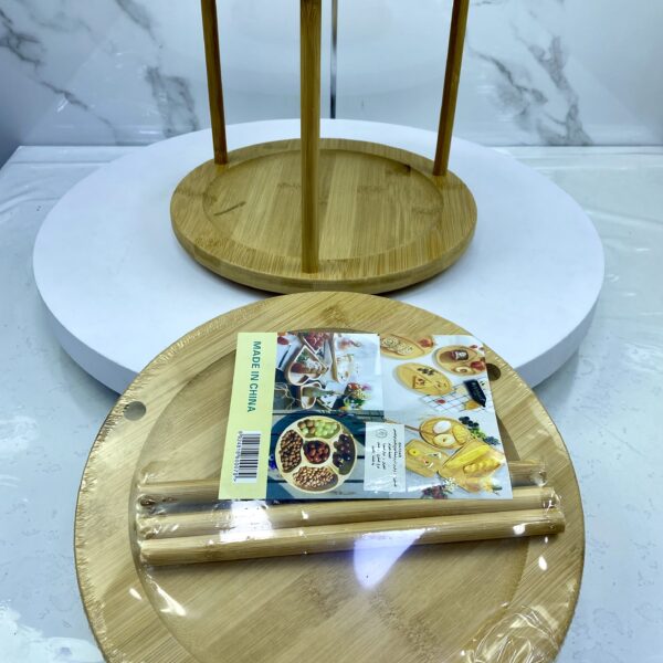 Porte gâteau rond bamboo 2et PG-79 حاملة الحلوى