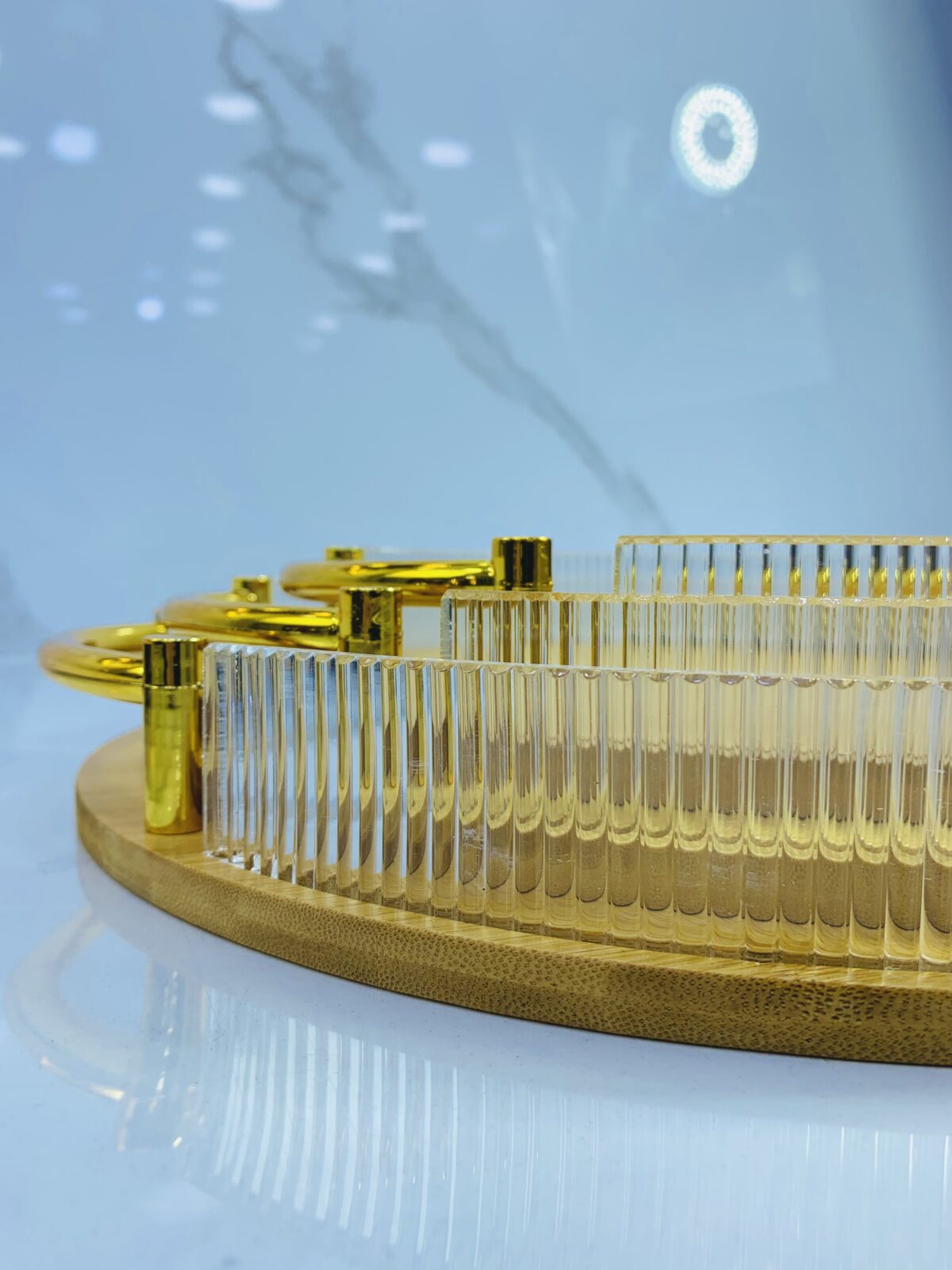 Plateau bamboo cristal 3pcs بلاطو بامبو872 – Image 2
