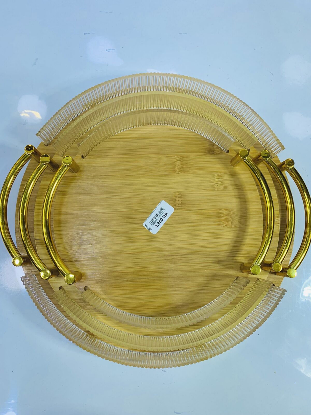 Plateau bamboo cristal 3pcs بلاطو بامبو872 – Image 1