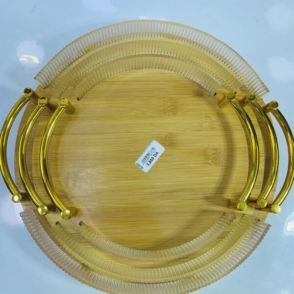 Plateau bamboo cristal 3pcs بلاطو بامبو872