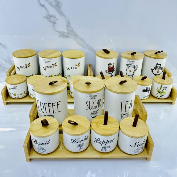 porte epice 7pcs bamboo PE-40 حامل توابل