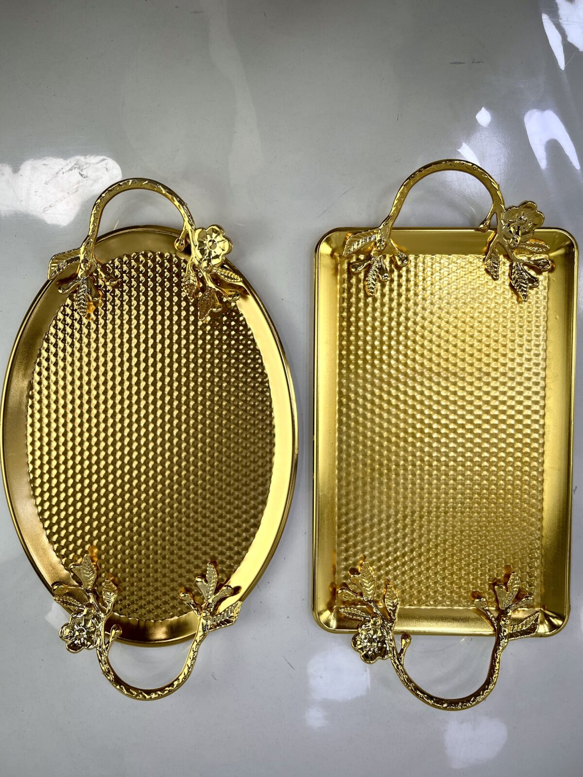 ⁦Plateaux metal doré 30cm⁩ - الصورة ⁦4⁩