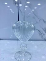⁦Chope en verre cœur transparent  BB513-12 شوب⁩ - الصورة ⁦2⁩