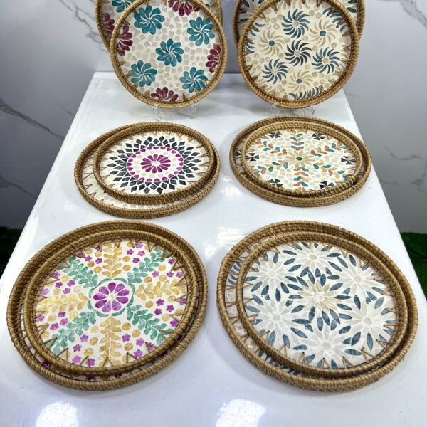 Plateau mosaïque rond 2Pcs PM-20  بلاطو  دائري