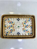 ⁦Plateau mosaïque rectangle 2Pcs PM-20 بلاطو مستطيل⁩ - الصورة ⁦4⁩