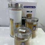 serie bocaux en verre inox 3pcs cmd0115  سيري بلارة