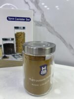 ⁦serie bocaux en verre inox 3pcs cmd0115  سيري بلارة⁩ - الصورة ⁦2⁩