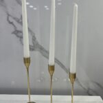 ensemble porte bougie metal dore +bougies 6pcs pb-01 طقم حامل الشموع