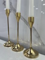 ensemble porte bougie metal dore +bougies 6pcs pb-01 طقم حامل الشموع – Image 2