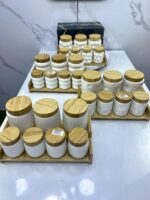 Porte épice bamboo 7Pcs حامل توابل