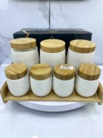 Porte épice bamboo 7Pcs حامل توابل – Image 9