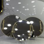 plateau miroir rond dore ac main 2722-10 بلاطو