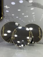 plateau miroir rond dore ac main 2722-10 بلاطو
