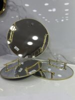 ⁦plateau miroir rond dore ac main 2722-10 بلاطو⁩ - الصورة ⁦2⁩