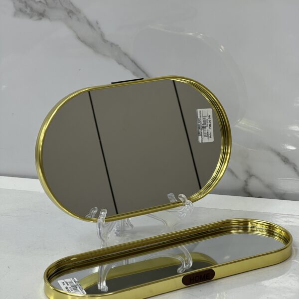 plateau miroir dore ovale 036 بلاطو