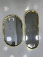 ⁦plateau miroir dore ovale 036 بلاطو⁩ - الصورة ⁦2⁩