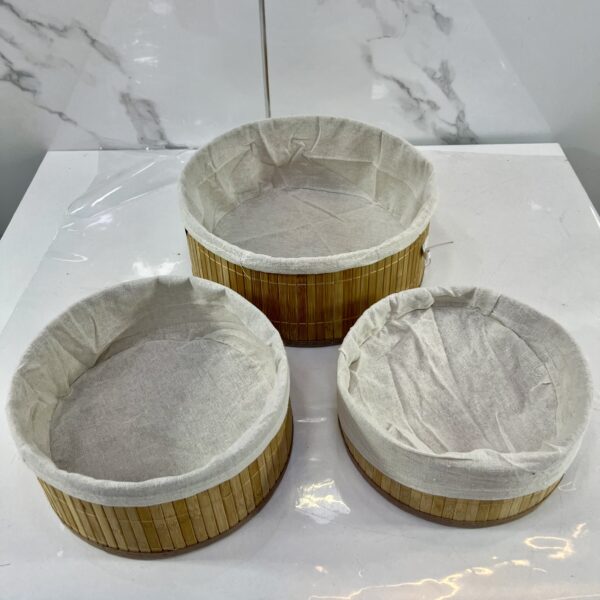 Panier a linge rond 3pcs bois 79-8