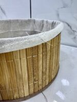 ⁦Panier a linge rond 3pcs bois 79-8⁩ - الصورة ⁦2⁩